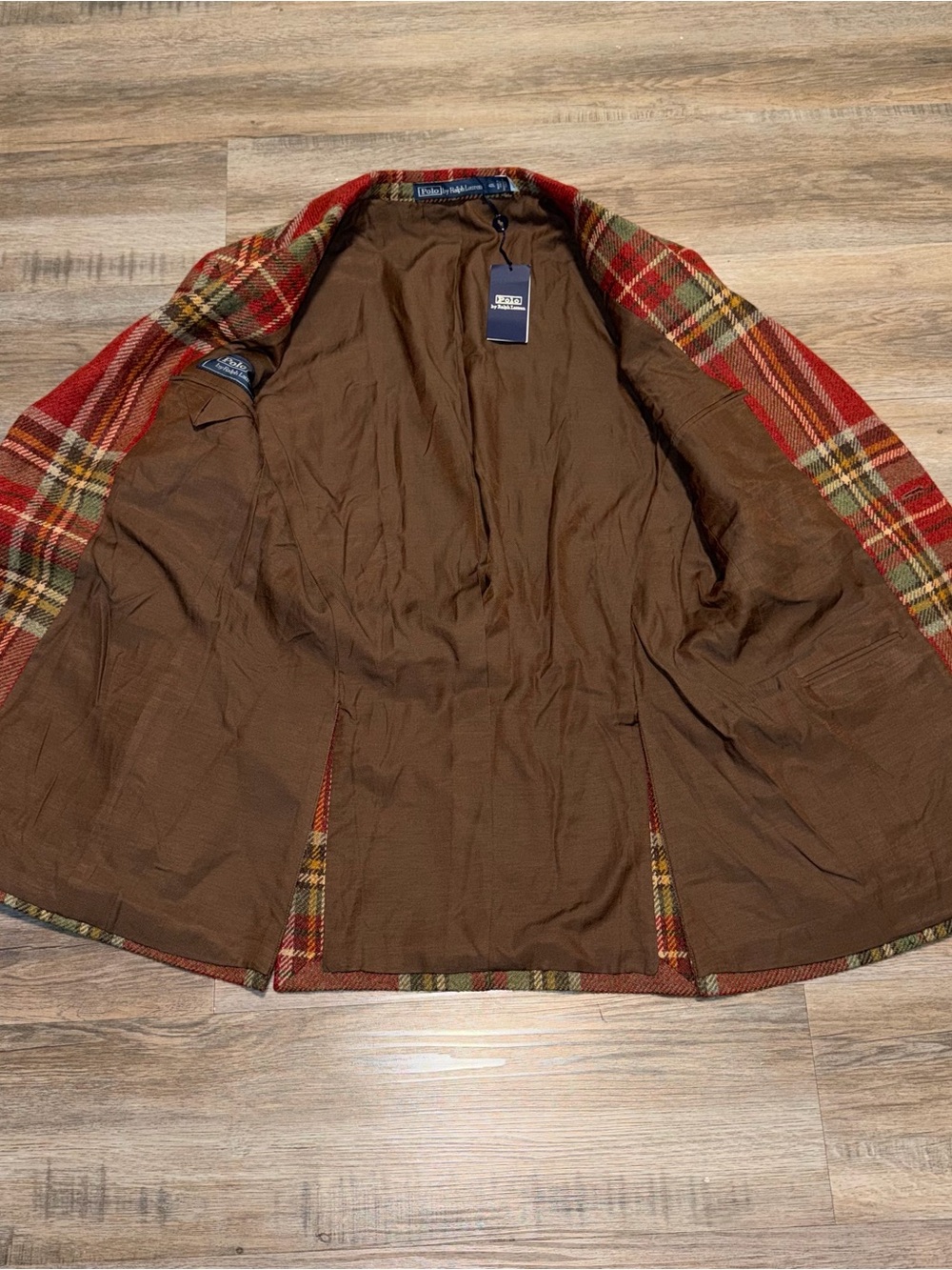 Polo Ralph Lauren Men's 40L Plaid Italy Wool Tweed Blazer Jacket Red NWT $1098 - Picture 7 of 12